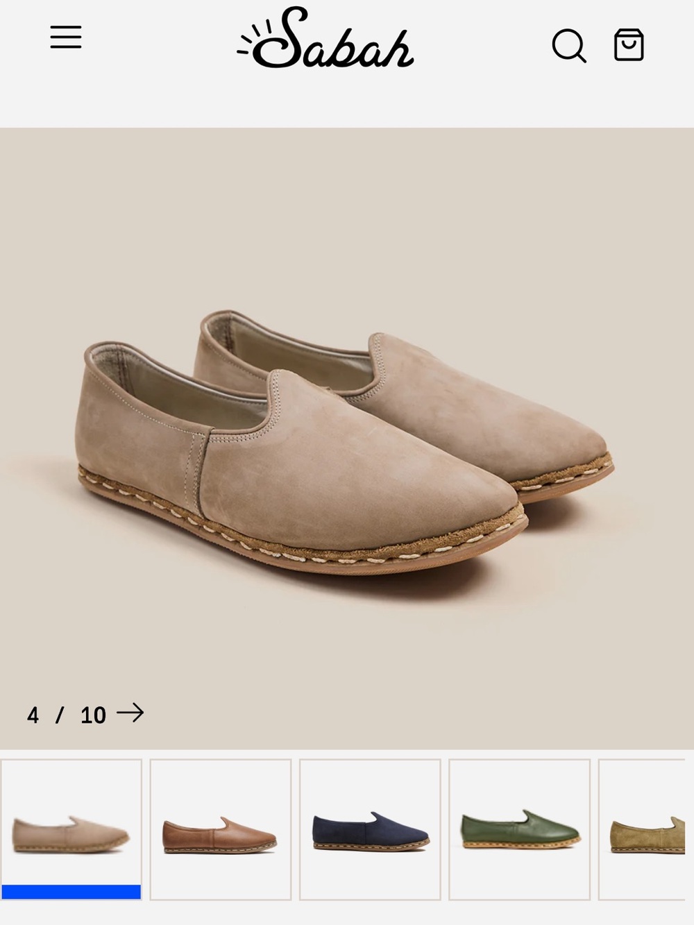 Sabah Men’s Slip-On Loafers in Taupe Suede